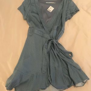 Blue and white polka dot dress Urban Outfitters